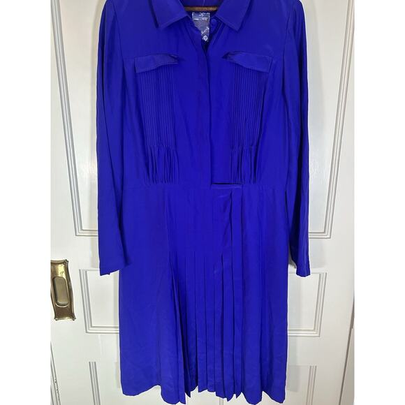 J. Peterman Cobalt Blue Midi Dress - Picture 3 of 12